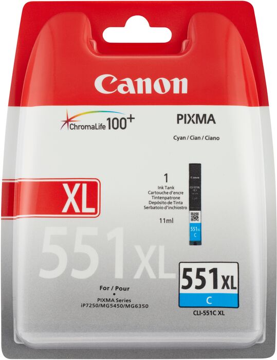 Canon CLI-551C XL blekhylki - Blátt