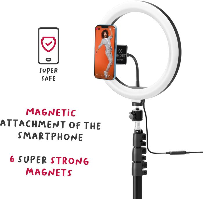 Celly hringljós á þrífæti með símafestingu