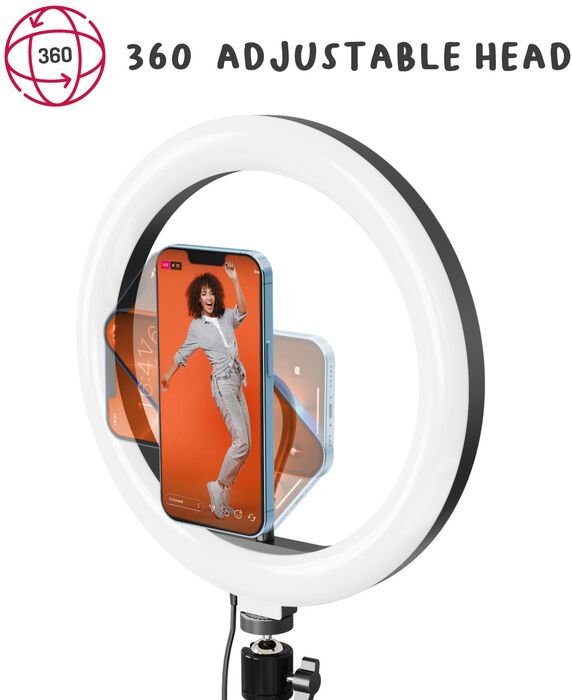 Celly hringljós á þrífæti með símafestingu