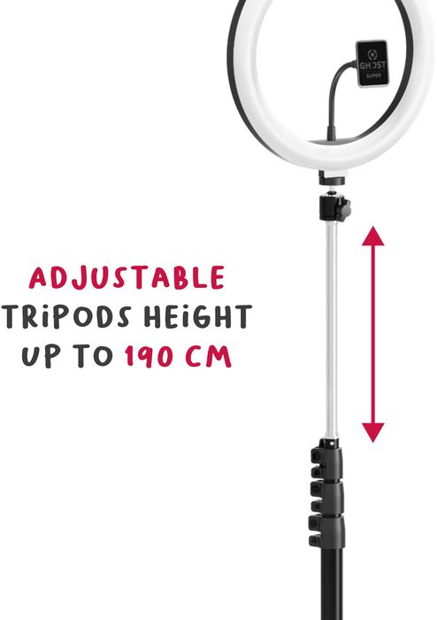 Celly hringljós á þrífæti með símafestingu