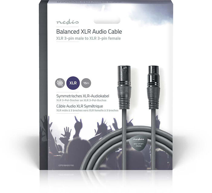 Nedis XLR KK í XLR KVK snúra