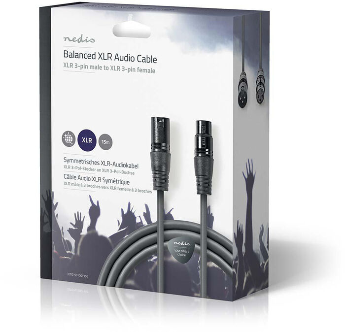 Nedis XLR KK í XLR KVK snúra