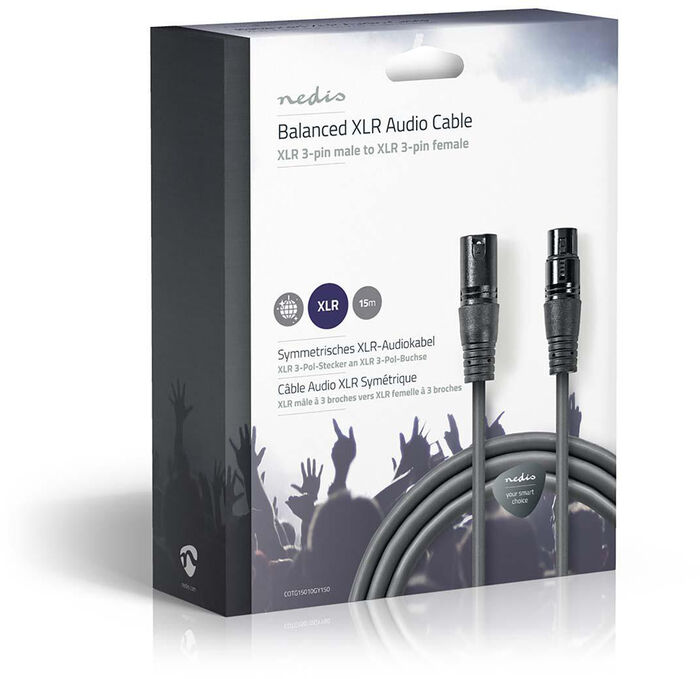 Nedis XLR KK í XLR KVK snúra