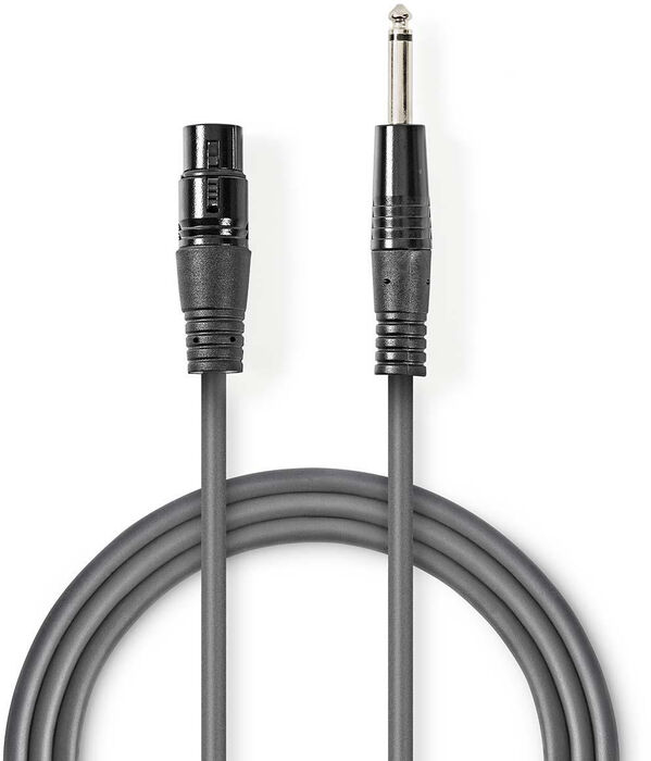 Nedis XLR KVK í 6,35mm Jack KK snúra - 3 metrar