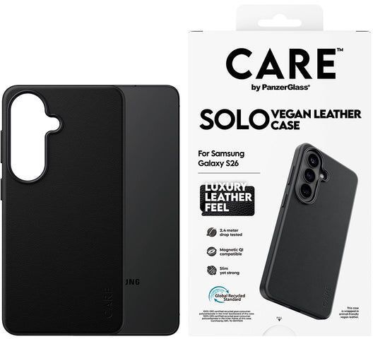 CARE S26 vegan leður símahulstur - Svart