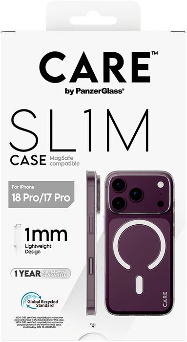 PanzerGlass CARE iPhone 18/17 Pro SL1M MagSafe símahulstur - Glært