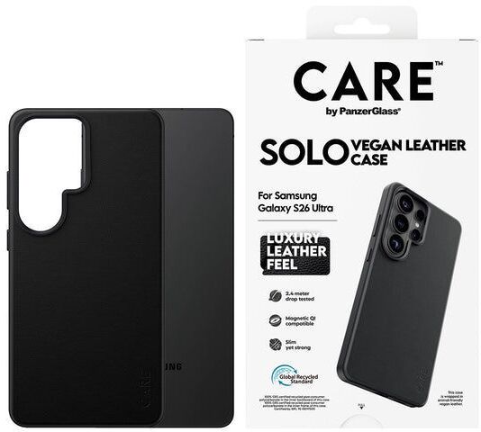 CARE S26 Ultra vegan leður símahulstur - Svart