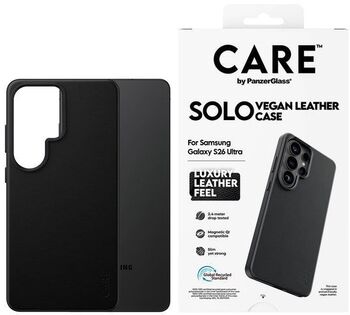 CARE S26 Ultra vegan leður símahulstur - Svart