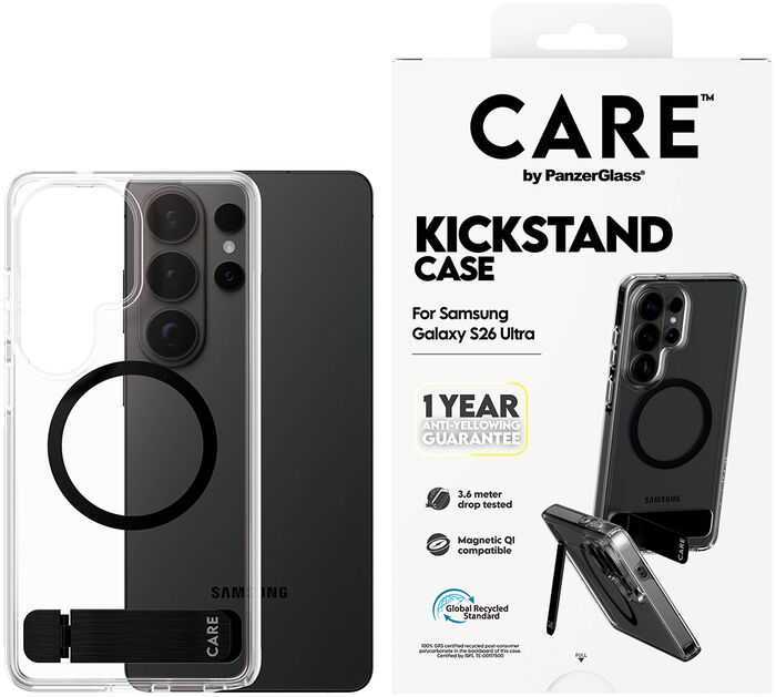 PanzerGlass Care Samsung S26 Ultra símahulstur með standi - Glært