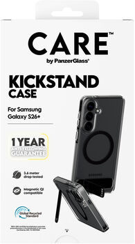 PanzerGlass Care Samsung S26+ símahulstur með standi - Glært