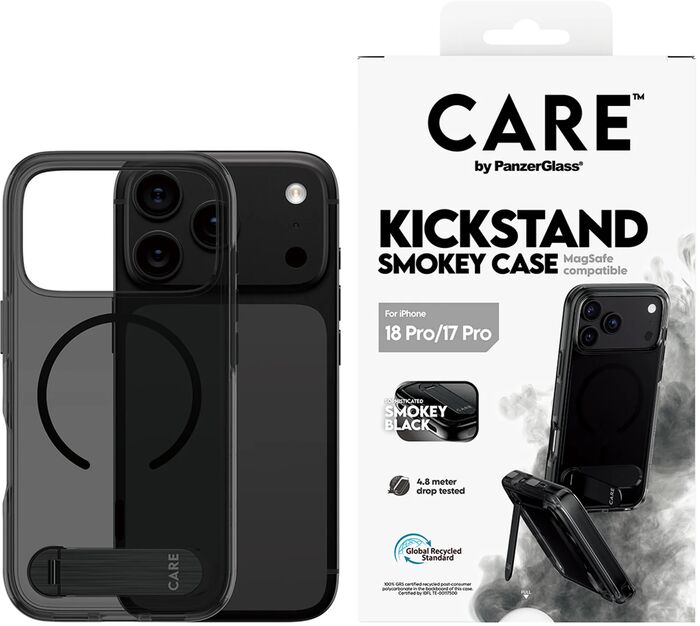 PanzerGlass CARE iPhone 18/17 Pro Kickstand MagSafe símahulstur - Svart