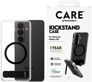 PanzerGlass Care Samsung S26 símahulstur með standi - Glært