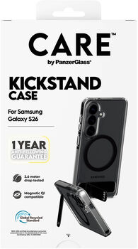 PanzerGlass Care Samsung S26 símahulstur með standi - Glært