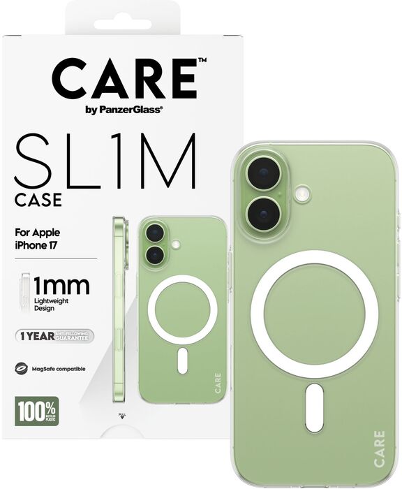 CARE iPhone 17 SL1M MagSafe símahulstur - Glært