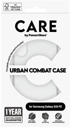 PanzerGlass Care Samsung S25 FE Urban Combat símahulstur - Glært