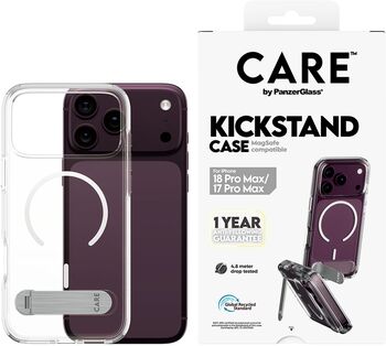 PanzerGlass CARE iPhone 18/17 Pro Max Kickstand MagSafe símahulstur - Glært