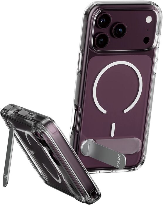 PanzerGlass CARE iPhone 18/17 Pro Max Kickstand MagSafe símahulstur - Glært
