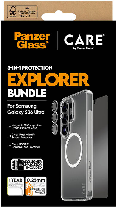 PanzerGlass Care Samsung S26 Ultra 3-í-1 pakki