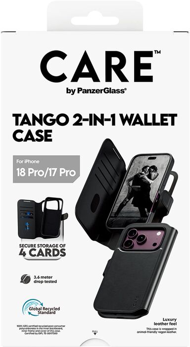 PanzerGlass CARE iPhone 18/17 Pro Tango símaveski - Svart