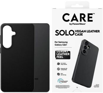 CARE S26+ vegan leður símahulstur - Svart
