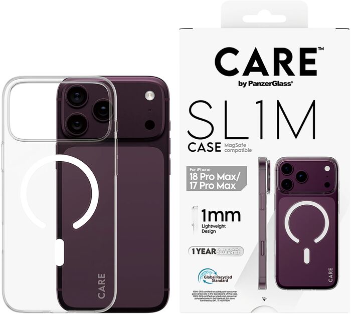 PanzerGlass CARE iPhone 18/17 Pro Max SL1M MagSafe símahulstur - Glært