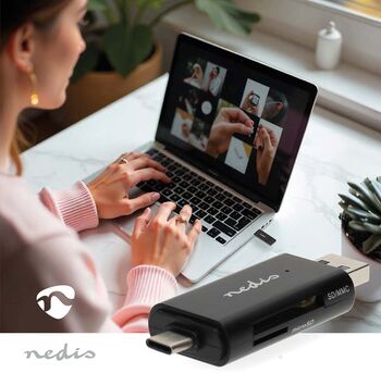 Nedis USB-A og USB-C minniskortalesari