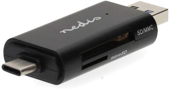Nedis USB-A og USB-C minniskortalesari
