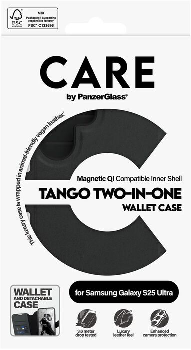 PanzerGlass Care Samsung Galaxy S25 2-í-1 Símaveski - Svart