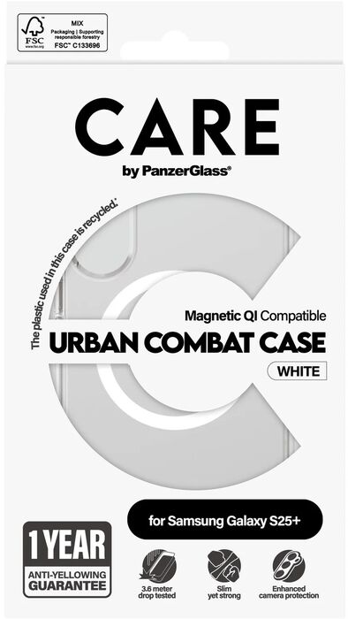 PanzerGlass Care Samsung S25+ Urban Combat símahulstur - Glært