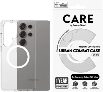 PanzerGlass Care Samsung S25 Ultra Urban Combat símahulstur - Glært