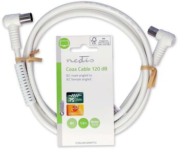 Nedis IEC (Coax) loftnetssnúra sveigð - 1,5 metrar