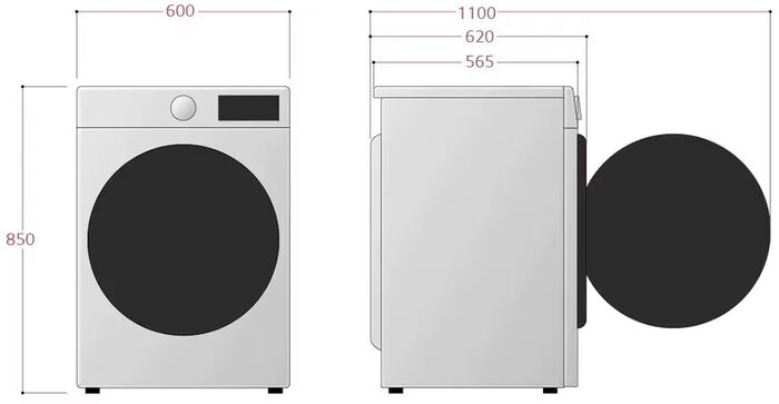 LG þvottavél og þurrkari CV50T6S2E1