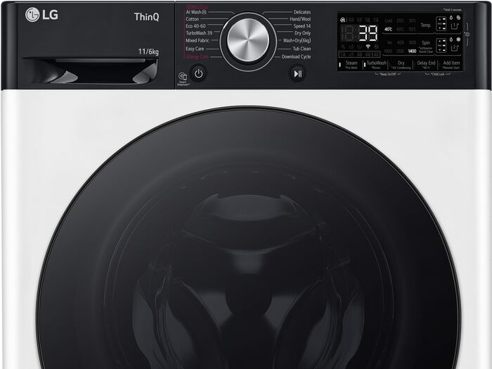 LG þvottavél og þurrkari CV94E7S2BA - Hvít
