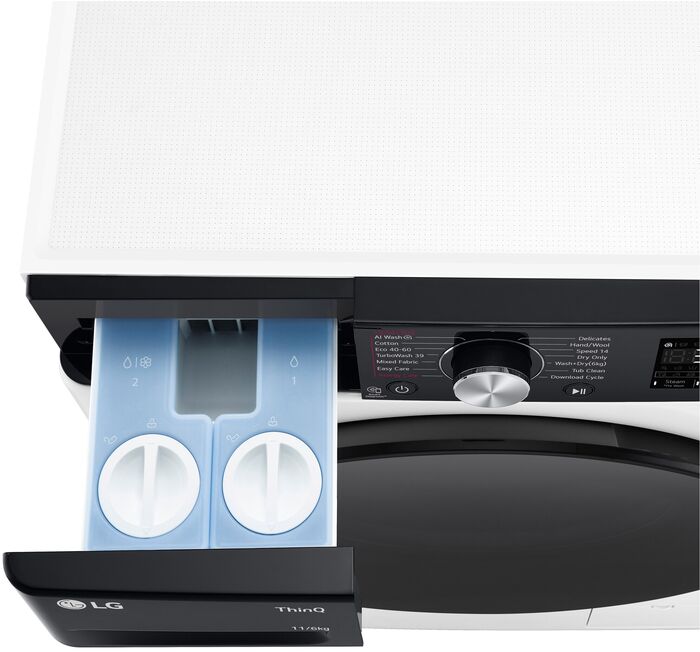 LG þvottavél og þurrkari CV94E7S2BA - Hvít