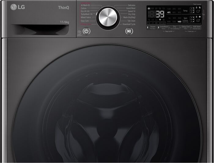 LG þvottavél og þurrkari CV94E7S2QA - Svört