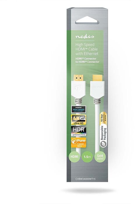 Nedis HDMI í HDMI snúra með Ethernet - 1,5 metrar