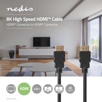 Nedis 8K@60Hz HDMI í HDMI snúra - 2 metrar