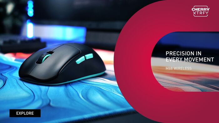 Cherry Xtrfy M68 leikjamús - Svört 