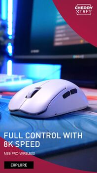 Cherry Xtrfy M68 Pro leikjamús - Hvít