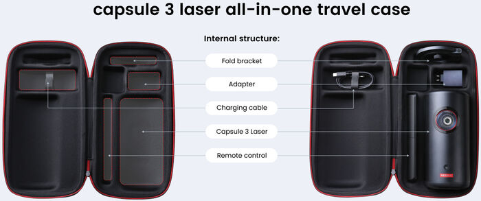 Soundcore Nebula ferðataska fyrir Capsule 3 Laser - Svört