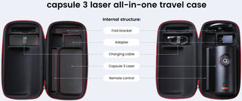 Soundcore Nebula ferðataska fyrir Capsule 3 Laser - Svört