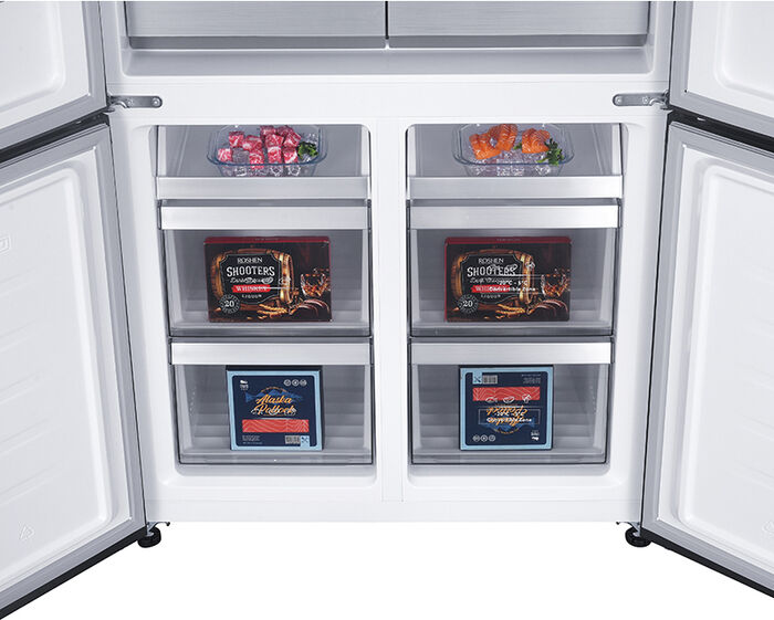 Delonghi tvöfaldur kæli- og frystiskápur D4D90X25D - Stál