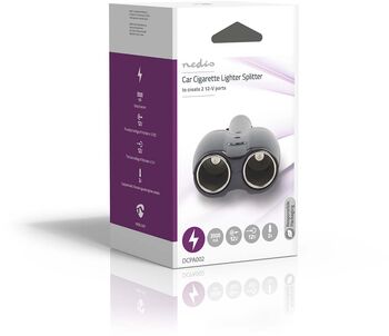 Nedis 12V fjöltengi í bíl - Svart