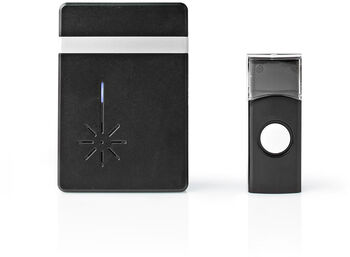 Nedis þráðlaus dyrabjalla m. rafhlöðu - Svört