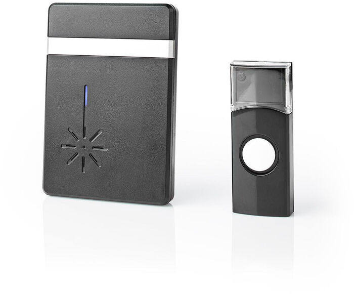 Nedis þráðlaus dyrabjalla m. rafhlöðu - Svört