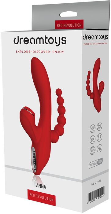 Dream Toys Red Revolution Anna sogtæki með þrefaldri örvun