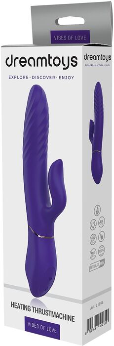 Dream Toys Vibes of Love tvöfaldur titrari með hita - Fjólublár 