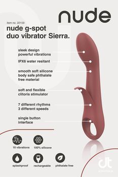 Dream Toys Sierra G-Spot Duo tvöfaldur titrari - Rauður