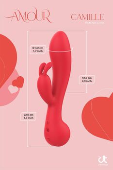 Dream Toys Amour Camille tvöfaldur titrari - Rauður