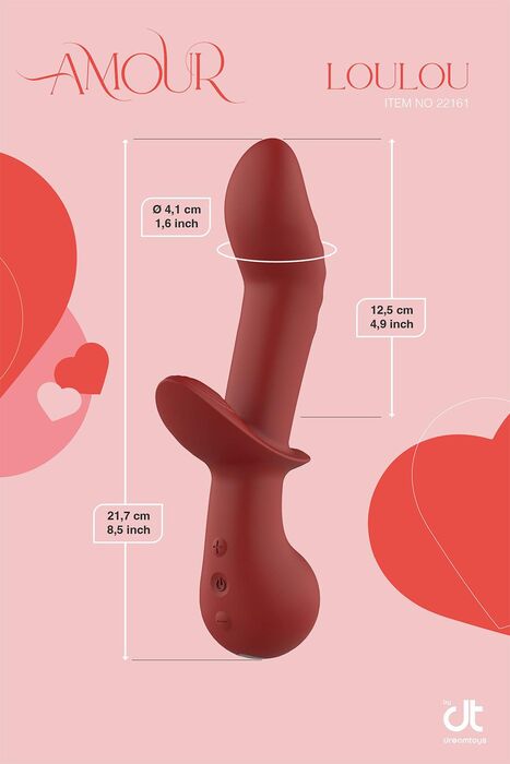 Dream Toys Amour Loulou tvöfaldur titrari - Rauður